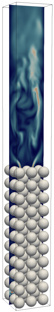 velocity and heat transfer in packed bed reactor