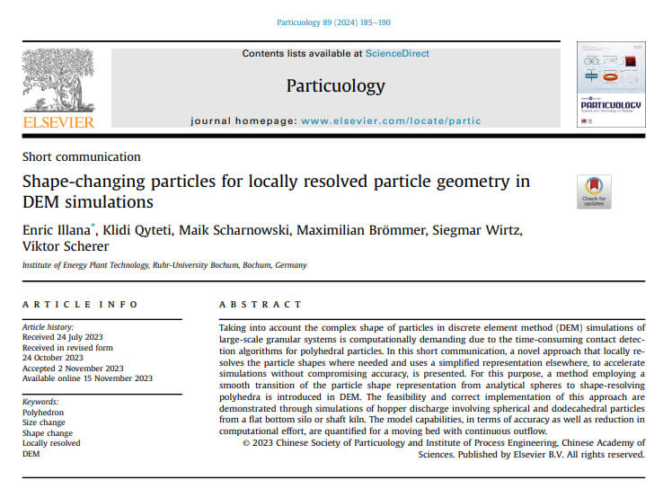 Shape-changing particles for locally resolved particle geometry in DEM simulations